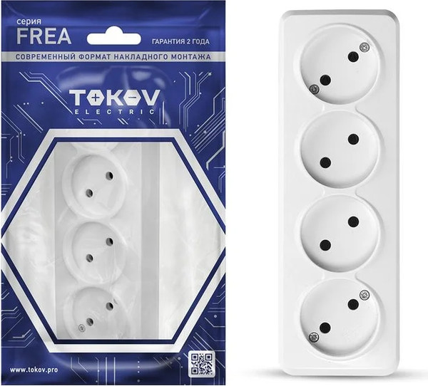 Изображение товара Розетка Tokov Electric Frea TKE-FR-R4-C01 (белый)