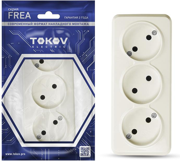 Изображение товара Розетка Tokov Electric Frea TKE-FR-R3-C02 (бежевый)