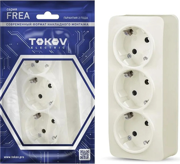 Изображение товара Розетка Tokov Electric Frea TKE-FR-R3Z-C02 (бежевый)