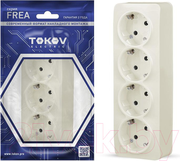 Изображение товара Розетка Tokov Electric Frea TKE-FR-R4Z-C02 (бежевый)