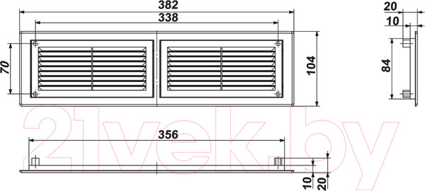 Изображение товара Решетка вентиляционная Zernberg Long 10240701