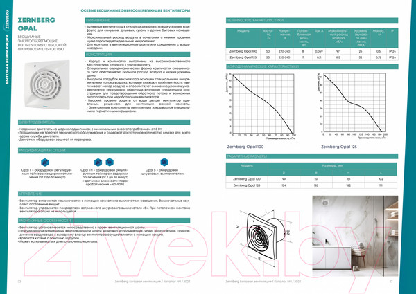Изображение товара Вентилятор канальный Zernberg Opal 100 10223201
