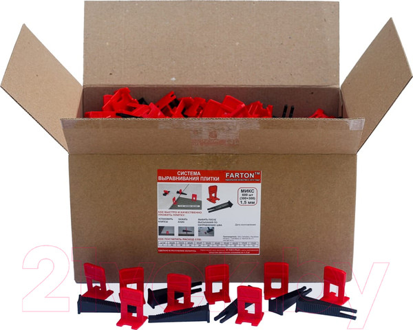 Изображение товара Система выравнивания плитки Farton Микс 1.5мм (300шт+300шт)