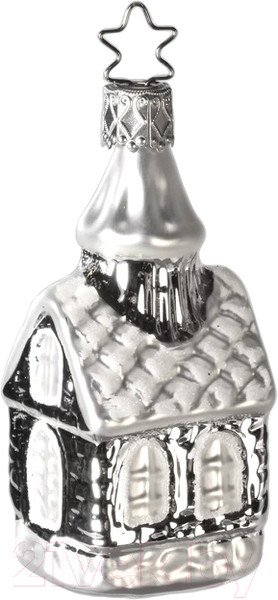 Изображение товара Елочная игрушка Inge's Christmas Silver And White Elegance. Домик / 10054S014