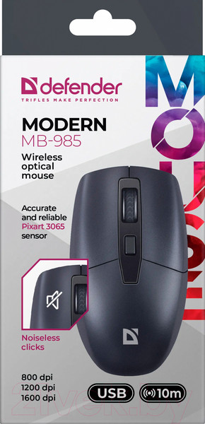 Изображение товара Мышь Defender Modern MB-985 / 52985 (черный)
