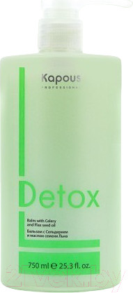 Изображение товара Бальзам для волос Kapous Detox С сельдереем и маслом семени льна (750мл)