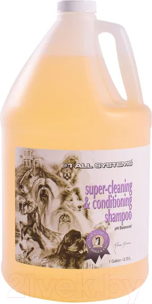 Изображение товара Шампунь для животных 1 All Systems Super-Cleaning&Conditioning суперочищающий (3.78л)