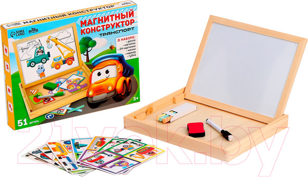Изображение товара Конструктор магнитный Лесная мастерская Транспорт / 9712478