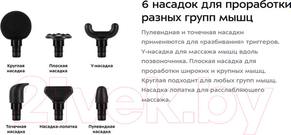 Изображение товара Массажный пистолет Kitfort KT-2966-1 (черный)