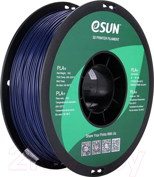 Изображение товара Пластик для 3D-печати eSUN PLA+ Filament / т0034598  (1.75мм, 1кг, Periwinkle Blue)