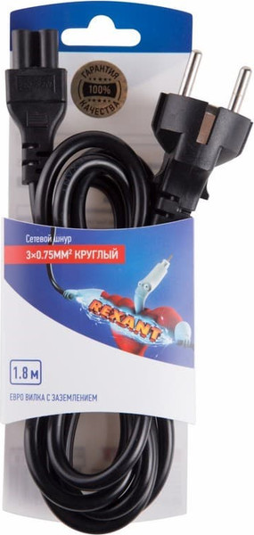 Изображение товара Шнур сетевой Rexant 06-3255 (1.8м)