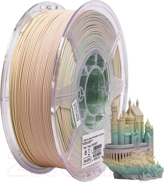 Изображение товара Пластик для 3D-печати eSUN ePLA-Matte Filament / т0034917 (1.75мм, 1кг, радуга)