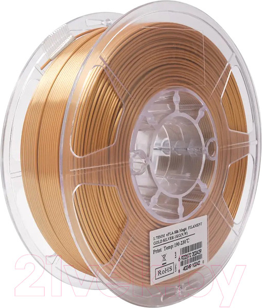 Изображение товара Пластик для 3D-печати eSUN ePLA-Silk Magic Filament / т0034919 (1.75мм, 1кг, золото/серебристый)