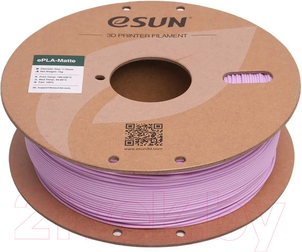Изображение товара Пластик для 3D-печати eSUN ePLA-Matte Filament / т0036260 (1.75мм, 1кг, сиреневый)