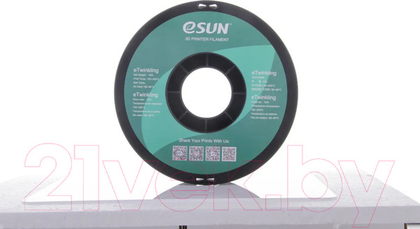 Изображение товара Пластик для 3D-печати eSUN eTwinkling Filament / т0036026 (1.75мм, 1кг, серебристый)