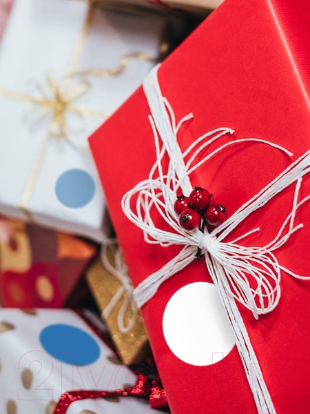 Изображение товара Набор этикеток FLEX-N-ROLL Круглые самоклеящиеся в виде точки 30мм / VNB01-30-C40-5x0300 (1500шт, белый)