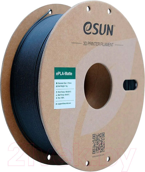Изображение товара Пластик для 3D-печати eSUN ePLA-Matte Filament / т0035510 (1.75мм, 1кг, черный)