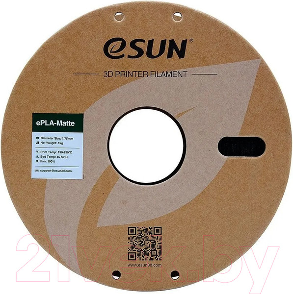 Изображение товара Пластик для 3D-печати eSUN ePLA-Matte Filament / т0035510 (1.75мм, 1кг, черный)