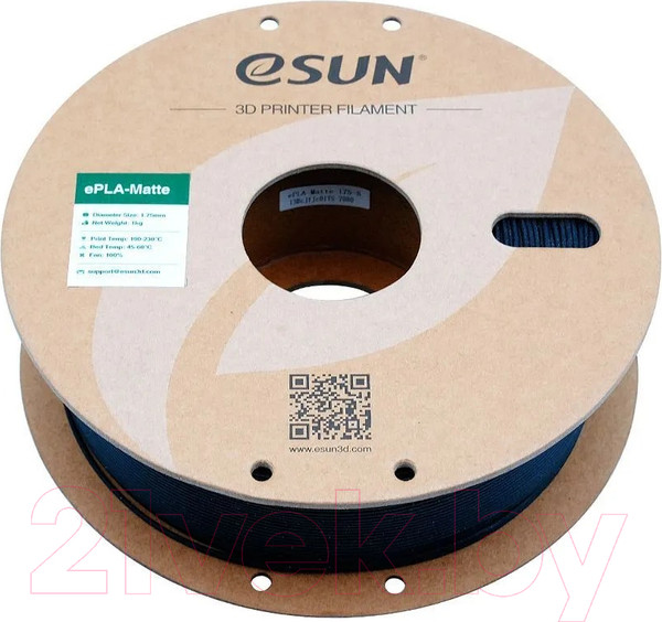 Изображение товара Пластик для 3D-печати eSUN ePLA-Matte Filament / т0035510 (1.75мм, 1кг, черный)