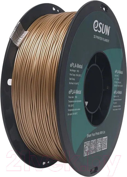 Изображение товара Пластик для 3D-печати eSUN ePLA-Metal Filament / т0035524 (1.75мм, 1кг, античный латунь)