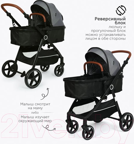 Изображение товара Детская универсальная коляска Tomix Bonny / 619A (Grey)