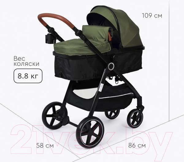 Изображение товара Детская универсальная коляска Tomix Bonny / 619A (Dark Olive)