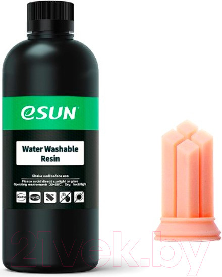 Изображение товара Фотополимерная смола для 3D-принтера eSUN Water Washable Resin For LCD / т0032590 (500г, персиковый)