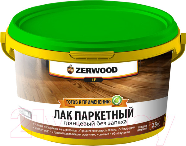 Изображение товара Лак Zerwood LP Паркетный акрил-уретановый (2.5кг, глянцевый)