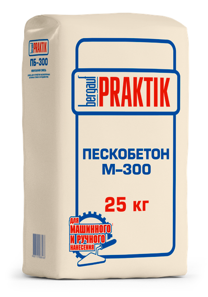 Изображение товара Монтажная смесь Bergauf Praktik Пескобетон М-300 (25кг)
