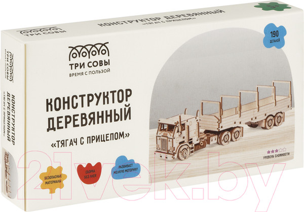 Изображение товара Конструктор Три совы Тягач с прицепом / ДКНС019 (190эл)