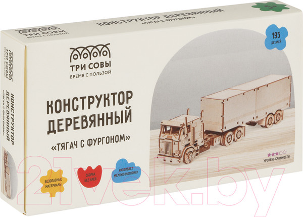 Изображение товара Конструктор Три совы Тягач с фургоном / ДКНС018 (195эл)