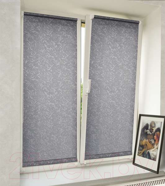 Изображение товара Рулонная штора Delfa Сантайм Жаккард Венеция СРШ-01 МД 29508 (43x170, темно-серый)