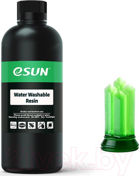 Изображение товара Фотополимерная смола для 3D-принтера eSUN Water Washable Resin For LCD / т0034861 (500г, зеленый прозр)