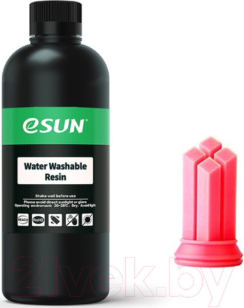 Изображение товара Фотополимерная смола для 3D-принтера eSUN Water Washable Resin For LCD / т0034862 (500г, красный)
