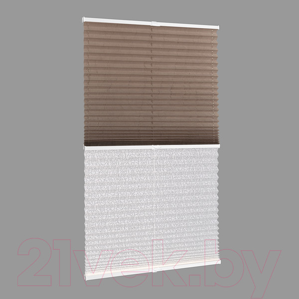 Изображение товара Штора-плиссе Delfa Basic Crush СПШ-35201/1102 Basic Transparent (57x215, тауп/белый)