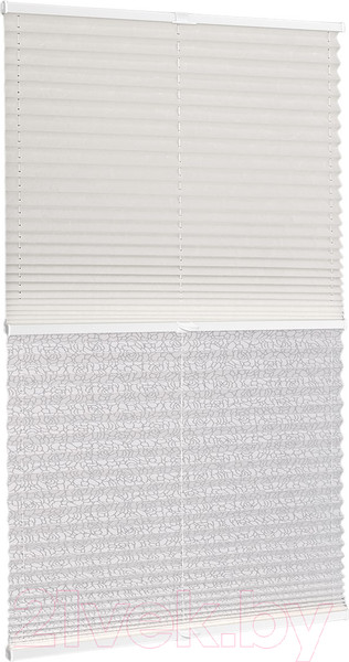 Изображение товара Штора-плиссе Delfa Basic Crush СПШ-35101/1102 Basic Transparent (62x160, кремовый/белый)