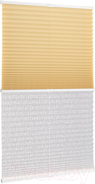 Изображение товара Штора-плиссе Delfa Basic Uni СПШ-3105/1102 Basic Transparent (34x160, бежевый/белый)