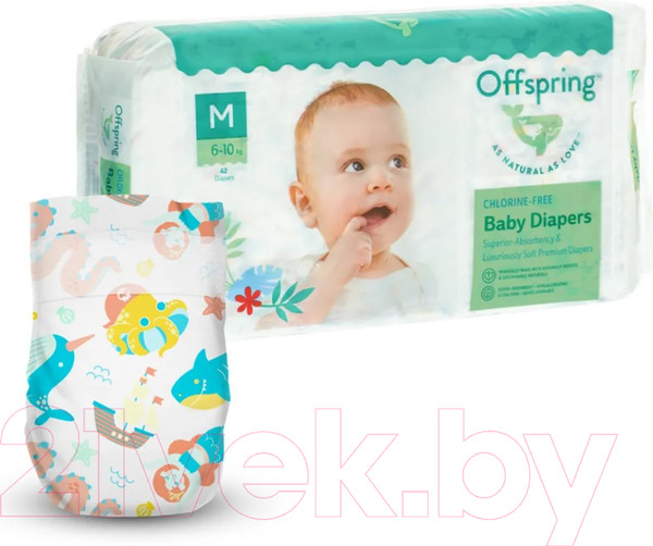 Изображение товара Подгузники детские Offspring M 6-10кг Карибы / OF01M42CRB (42шт)
