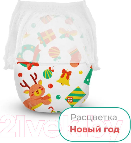 Изображение товара Подгузники-трусики детские Offspring M 6-11кг Новый год / OF02MXMAS (42шт)