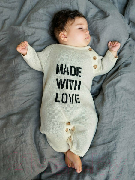 Изображение товара Комбинезон для малышей Amarobaby Pure Love Made / AB-OD23-PLM5/33-62 (молочный, р.62)