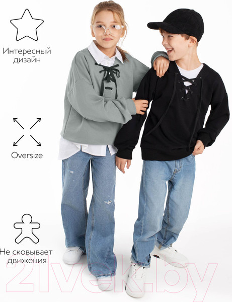 Изображение товара Свитшот детский Amarobaby Top / AB-OD23-T28/11-128 (серый, р.128)
