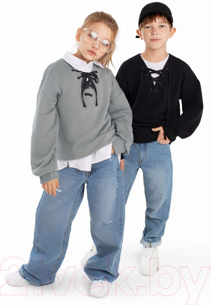 Изображение товара Свитшот детский Amarobaby Top / AB-OD23-T28/11-128 (серый, р.128)