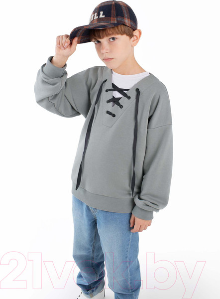 Изображение товара Свитшот детский Amarobaby Top / AB-OD23-T28/11-128 (серый, р.128)