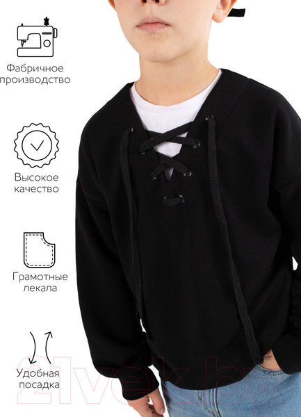 Изображение товара Свитшот детский Amarobaby Top / AB-OD23-T28/09-140 (черный, р.140)
