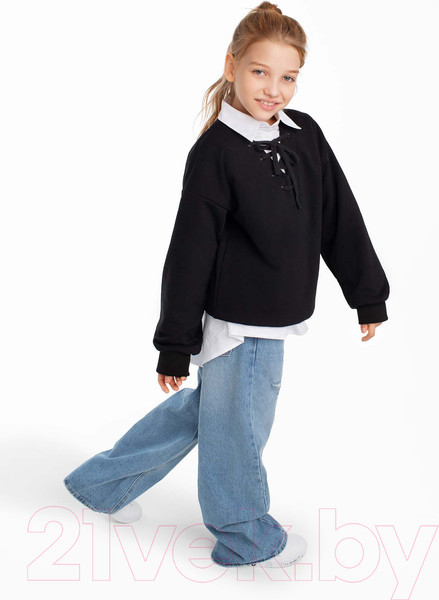 Изображение товара Свитшот детский Amarobaby Top / AB-OD23-T28/09-140 (черный, р.140)