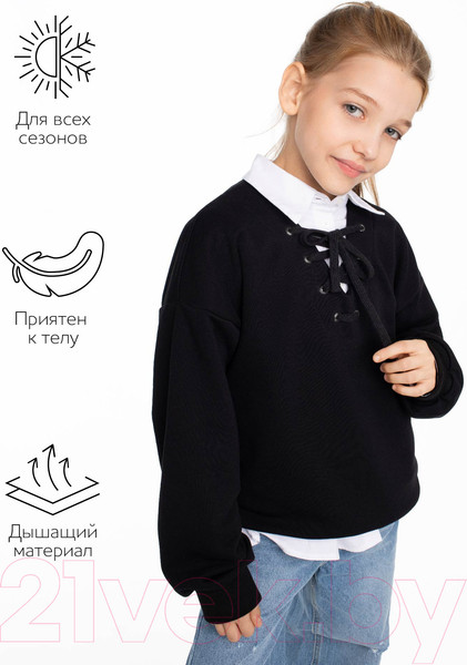 Изображение товара Свитшот детский Amarobaby Top / AB-OD23-T28/09-146 (черный, р.146)