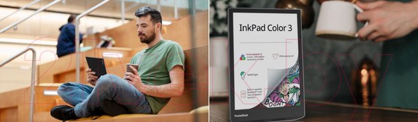Изображение товара Электронная книга PocketBook InkPad Color 3 / PB743K3-1-CIS(WW) (Stormy Sea)