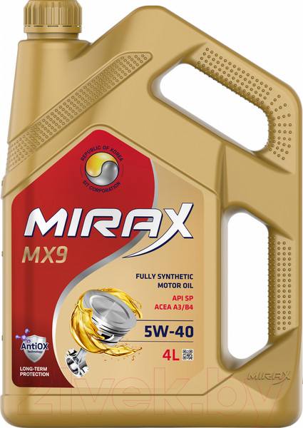 Изображение товара Моторное масло MIRAX MX9 5W40 A3/B4 (4л)