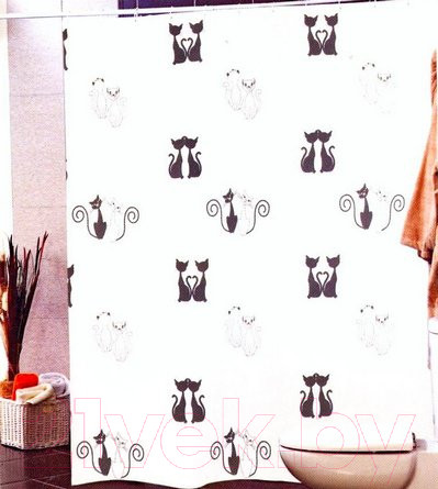 Изображение товара Шторка-занавеска для ванны Miranda Black Cats