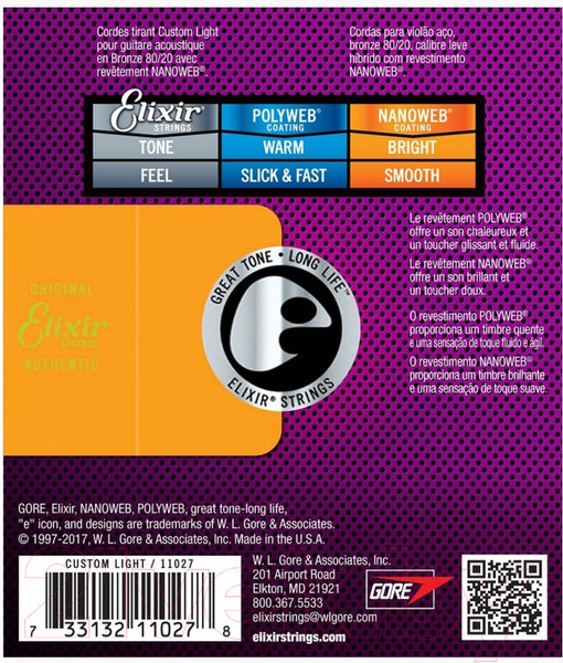 Изображение товара Струны для акустической гитары Elixir Strings 11027 11-52